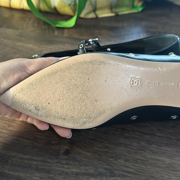 Gianvito Rossi Black Leather Pointed Toe, Ankle Strap Flats (Size 38) - Picture 4 of 6